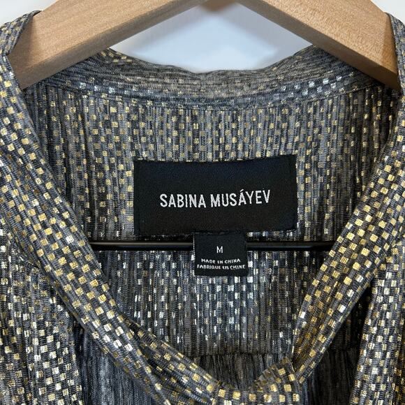 SABINA MUSAYEV AGATHA DRESS - GOLD Long
Sleeve Shift Dress Women’s Size M - Picture 5 of 14